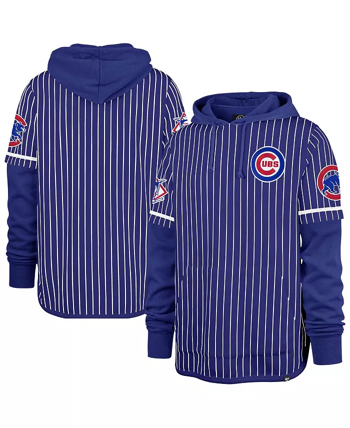 

Мужская утепленная толстовка с капюшоном Royal Chicago Cubs Pinstripe Double Header '47 Brand