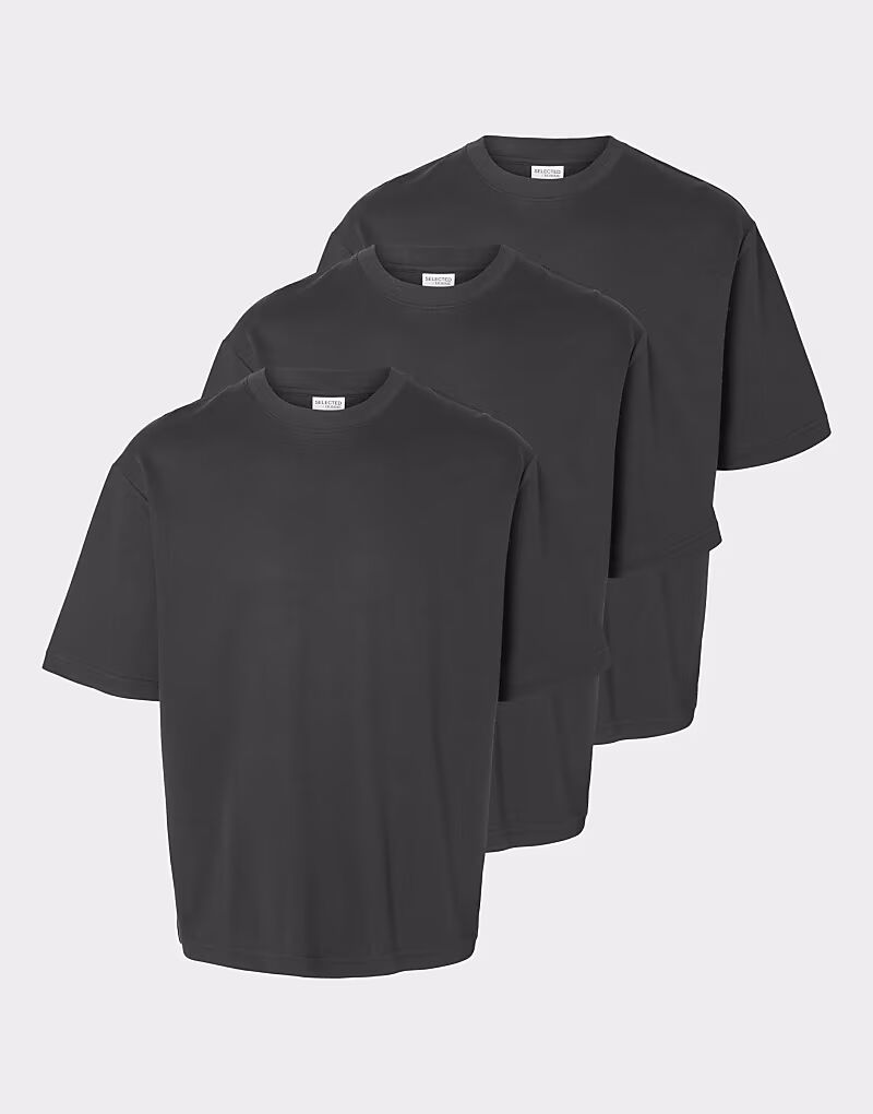

Футболка Selected Homme, комплект из 3 пар черного цвета