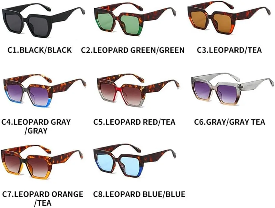 

Солнцезащитные очки UV400 с леопардовым градиентом и толстой оправой для женщин и мужчин, для бега и занятий спортом на открытом воздухе UYPTK, Leopard Grey