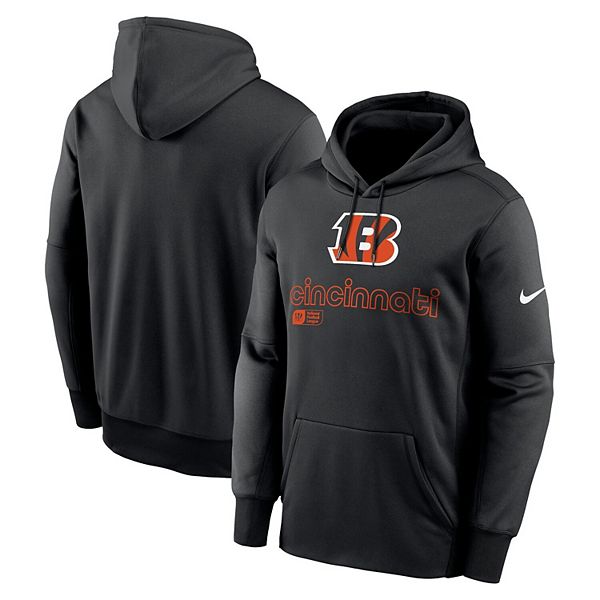 Мужская черная толстовка с капюшоном cincinnati bengals performance pullover Nike