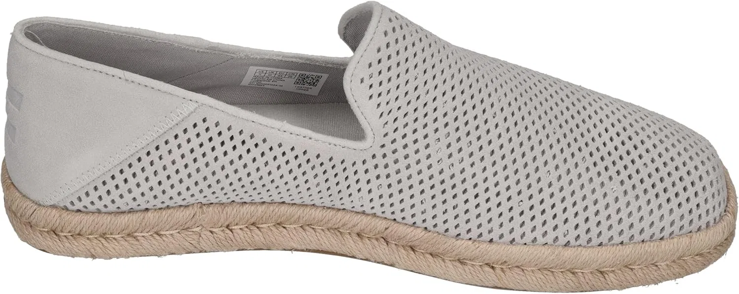 Мужские замшевые туфли TOMS светло-серого цвета с ромбовидной перфорацией — фото 4