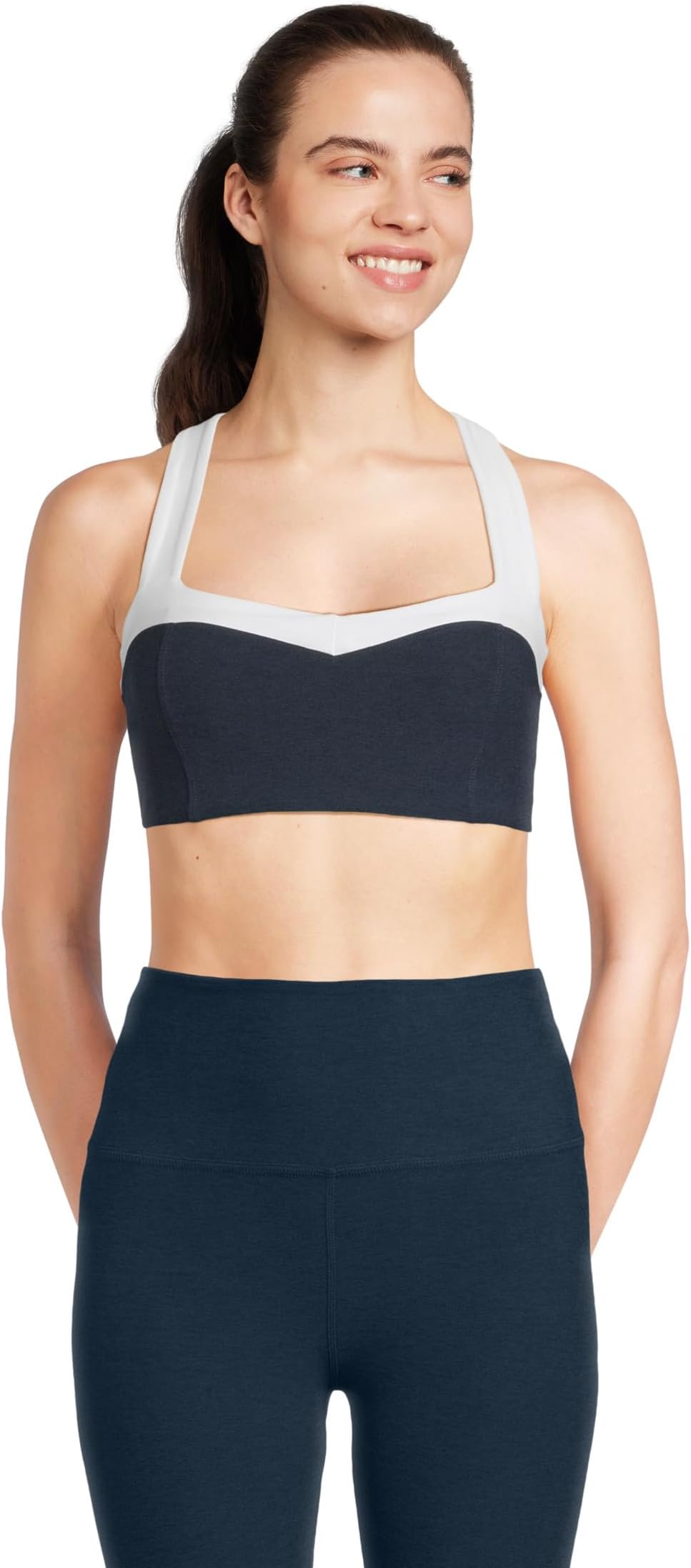

Бюстгальтер Beyond Yoga Spacedye Trophy Light Support Bra, цвет Nocturnal Navy/Cloud White