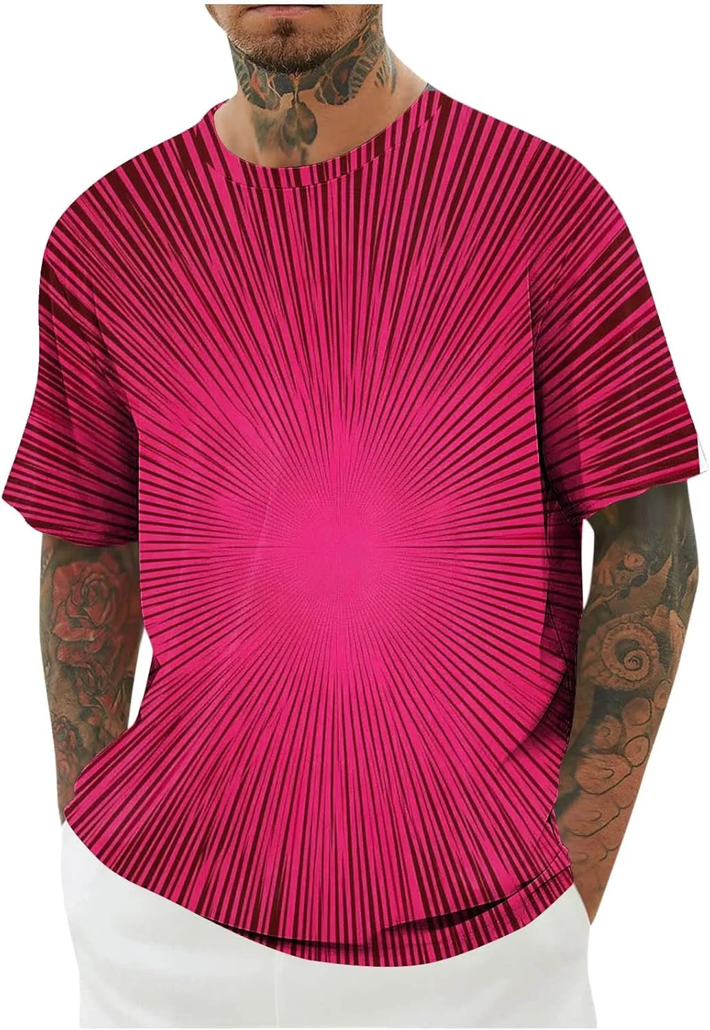 

Мужская футболка с принтом, свободный крой, Crew Neck, короткий рукав