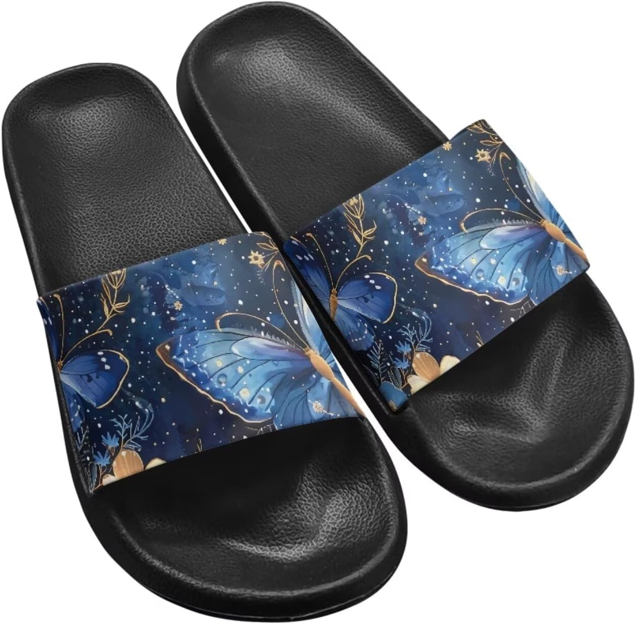 

Женские шлепанцы Jeiento с открытым носком, сандалии-бабочки, нескользящая резиновая подошва, для душа, ванной, пляжа, бассейна, синий