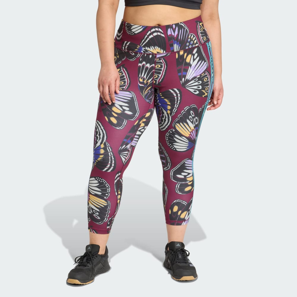 

Леггинсы Adidas x FARM 7/8 Leggings (Plus Size), цвет Burgundy/Amazon Red/Energy Ink