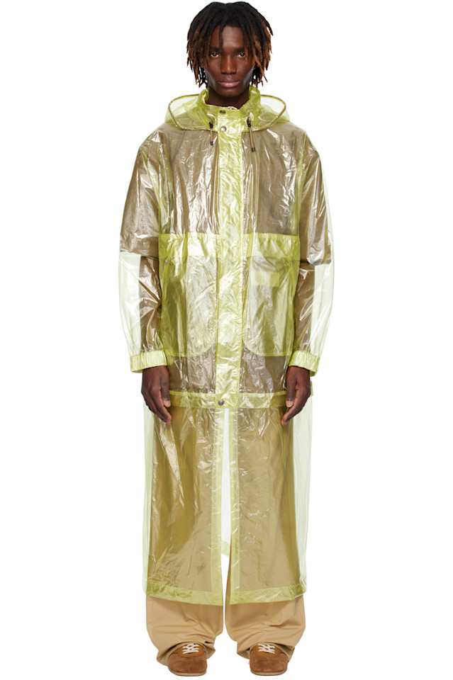 

Прозрачное пальто из тафты Dries Van Noten, цвет lime