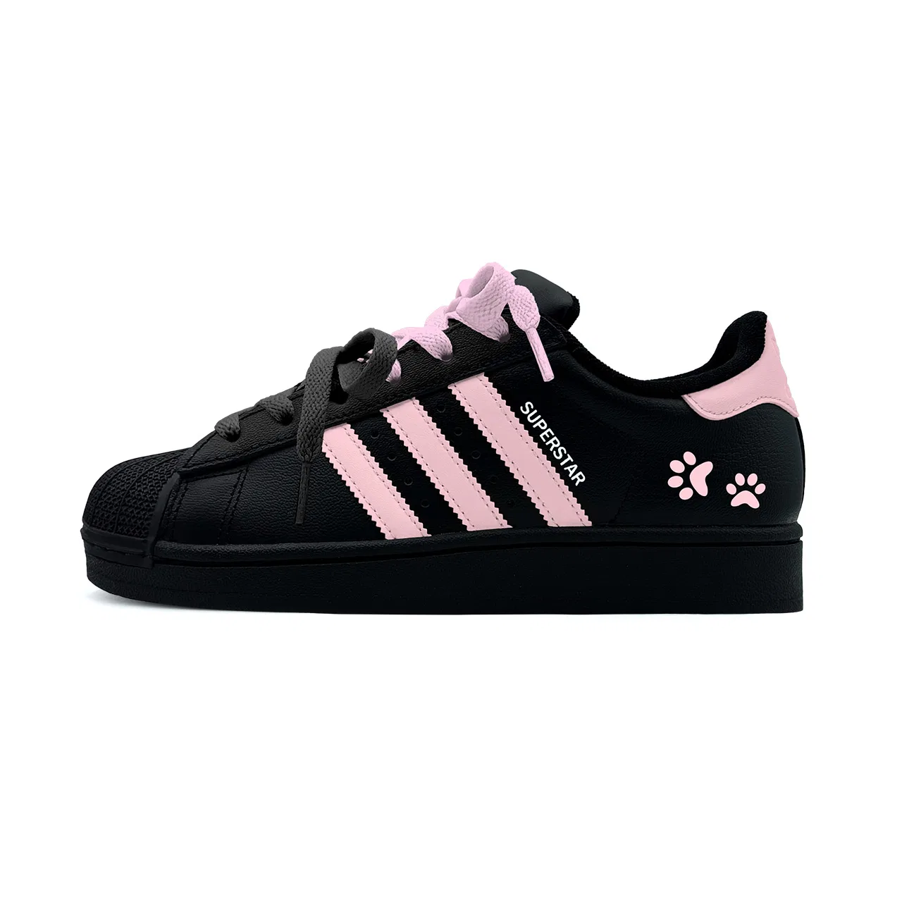 Детские кроссовки для скейтбординга Superstar 2 Youth Adidas Originals черно-розовые