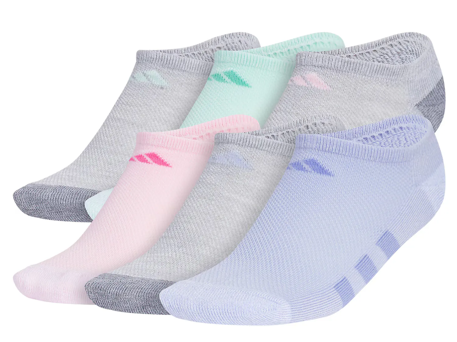 

Носки Athletic Cushioned Kids' No Show Socks - 6 Pack Adidas, цвет multicolor