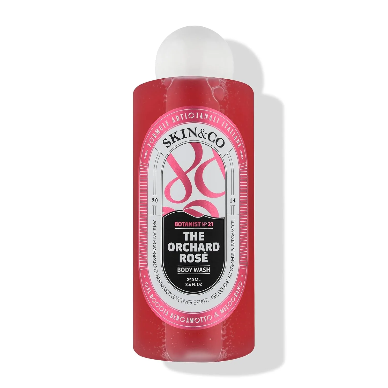 SKIN&CO Orchard Rosé гель для душа, 250 мл | натуральный итальянский гель для женщин и мужчин | цветочно-фруктовый сладкий аромат | увлажняющее и мягкое очищение | Vegan, Cruelty-Free, Made in Italy Skin&Co Roma, clear