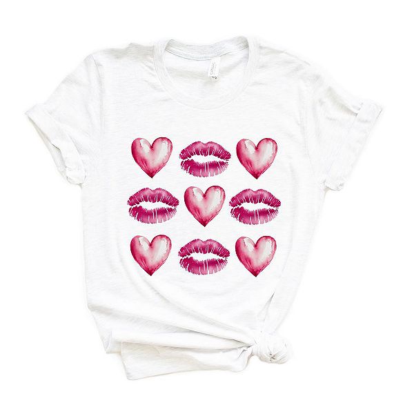 

Футболка с принтом в виде сердец и губ Simply Sage Market, White