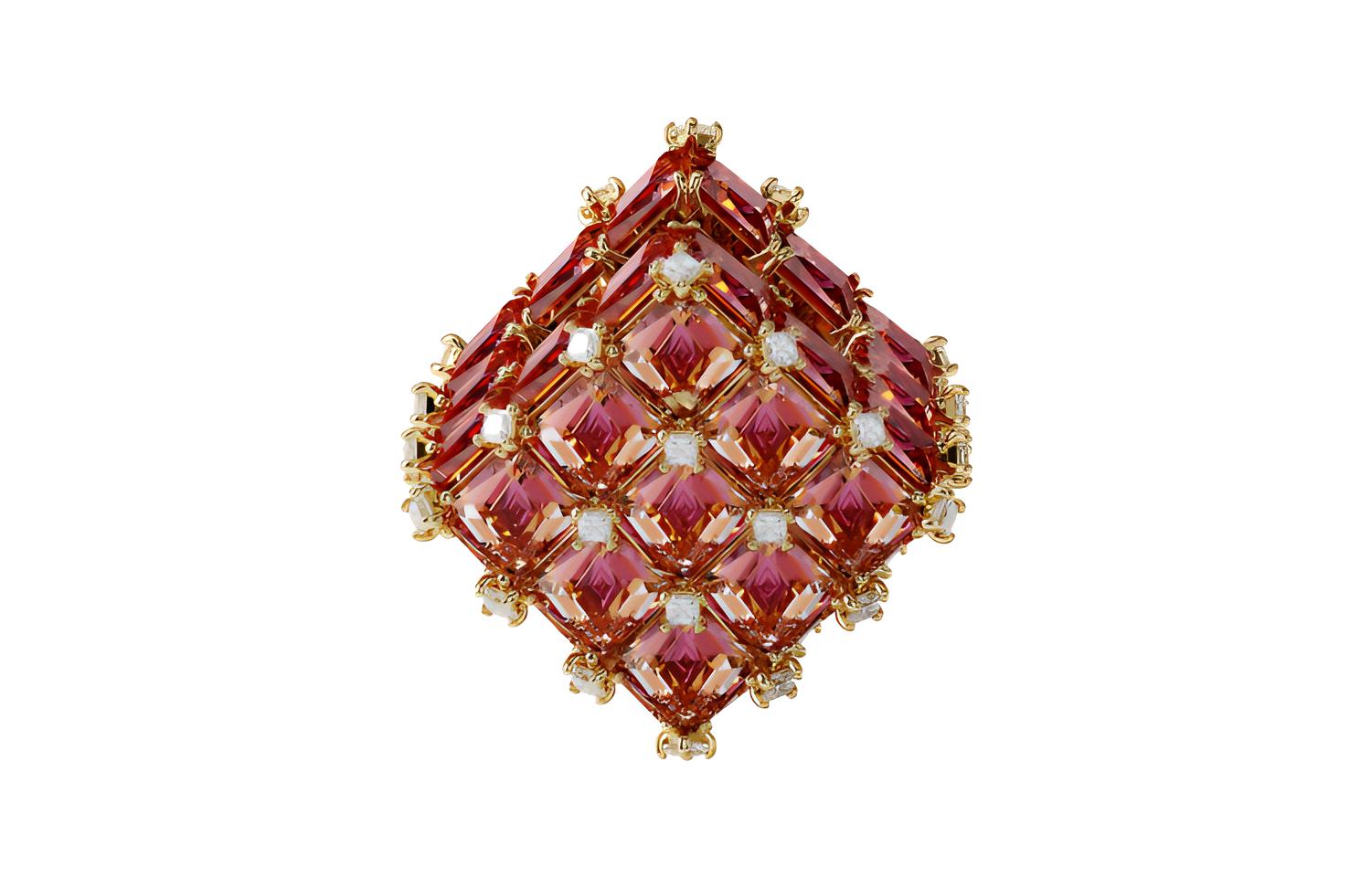 

Любопытная шпилька для одного уха Stud Swarovski, оранжевый