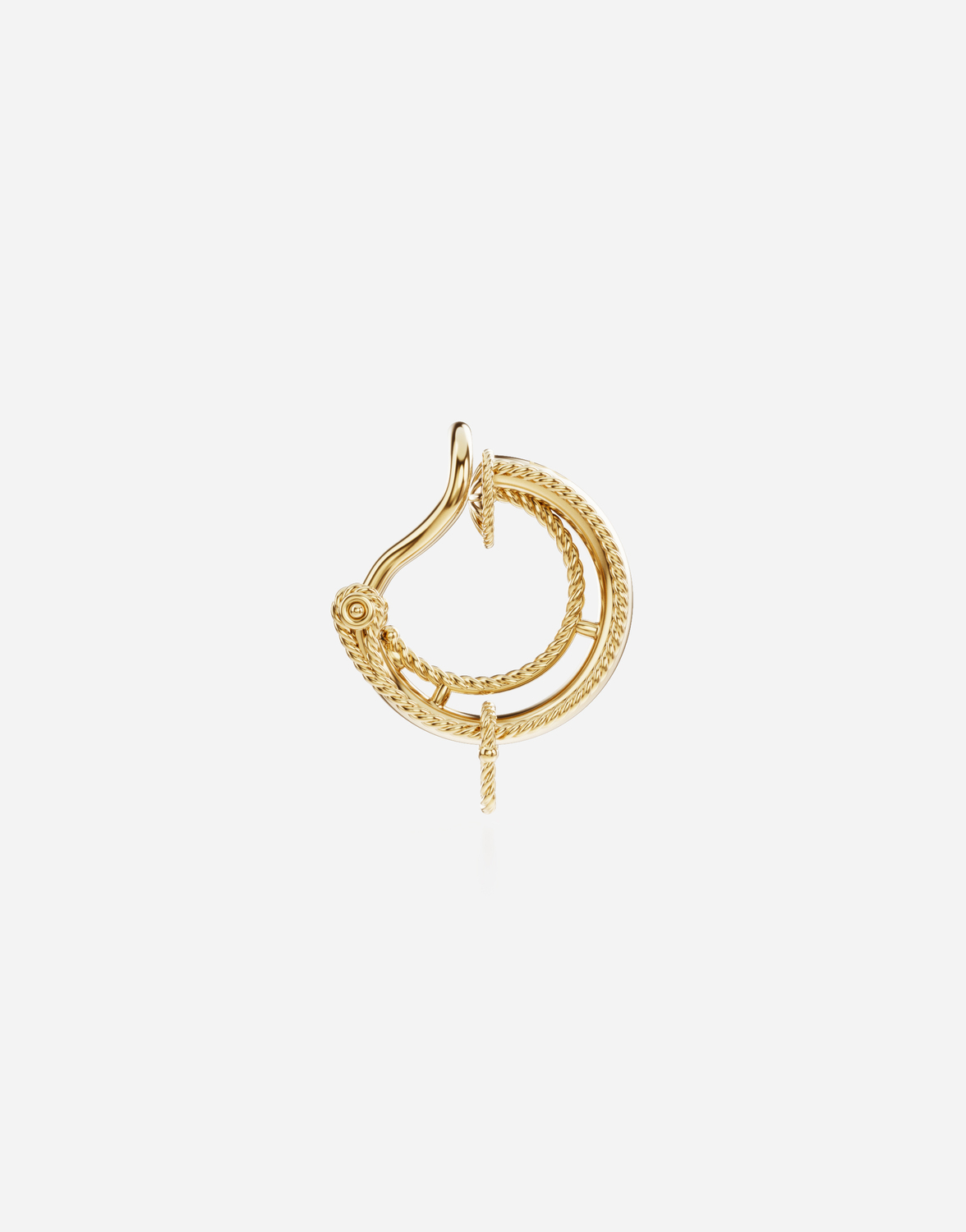 Серьга-клипса с надписью, 18-каратное желтое золото Dolce & Gabbana, золото — фото 3