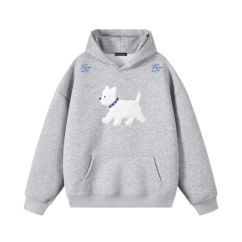 

Толстовка Unisex Hooded Moderate Heavyweight HUANQIU, heather серый (upgraded thermal fleece-lined)