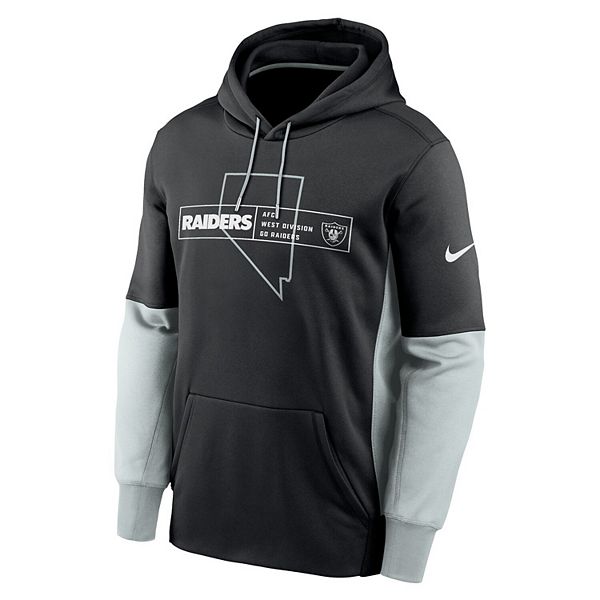 Мужская черная толстовка с капюшоном Las Vegas Raiders Color Block Fleece Performance Nike — фото 3