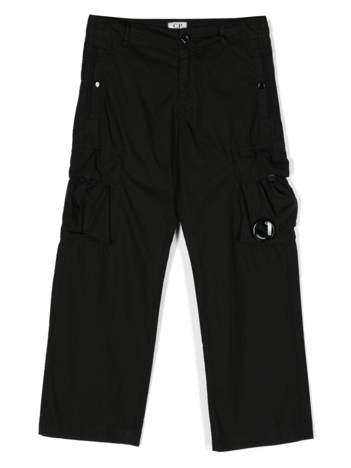 

C.P. Company Kids спортивные брюки с декором Lens, черный