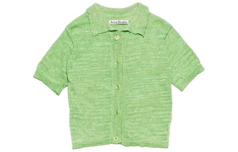 Short Sleeved Cardigan Acne Studios, ярко-зеленый — фото 3