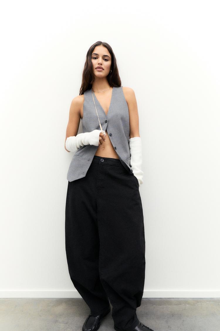 

Жилет в клетку Pull And Bear, серый
