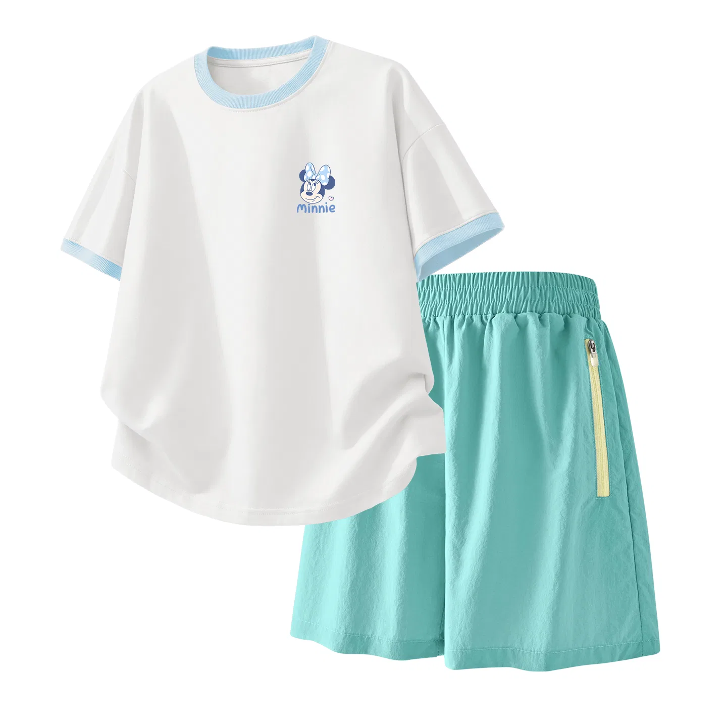 Детский спортивный костюм Casual Sportswear 2 Piece Set Disney, Di Surprise K White Red+Solid Color Mint Green — фото 4