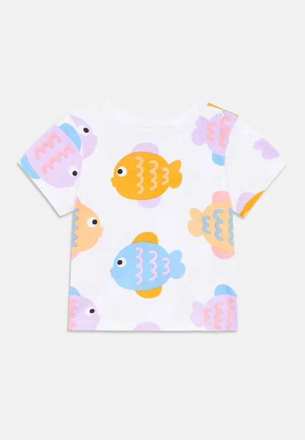 Футболка с детским принтом Stella Mccartney Kids, White/Multi-Coloured