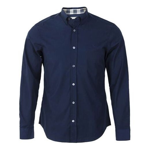 

Рубашка men's casual long sleeves shirt navy blue Burberry, синий