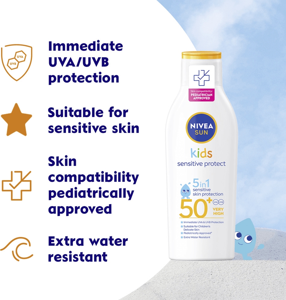 Солнцезащитный лосьон Sun Kids для детей SPF 50+ Nivea, 200 мл — фото 2