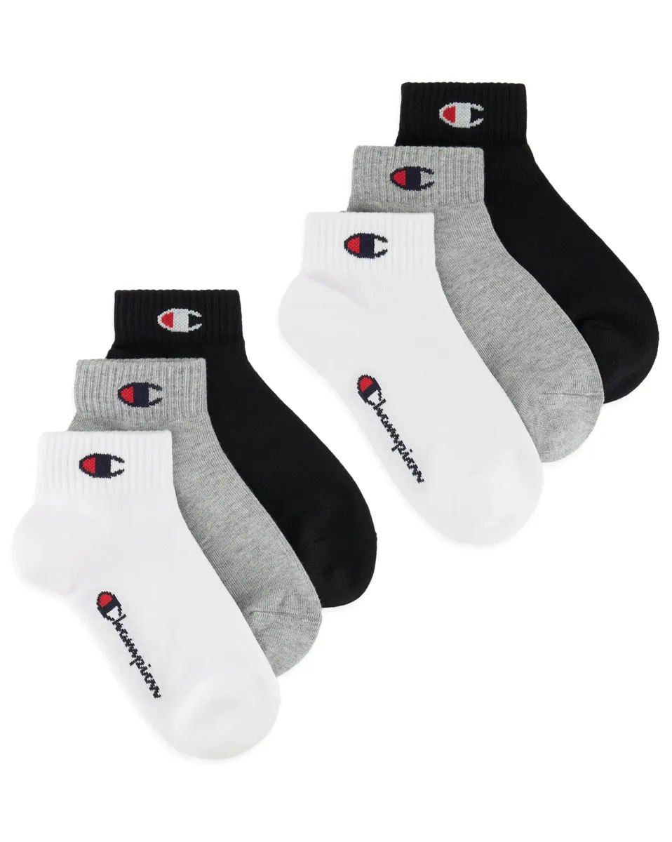 

Носки-кроссовки Champion "6pk Quarter Socks" (6 пар, комплект), цвет Oxgm/Oxgm/Wht/Wht/Nbk/Nbk-Ns