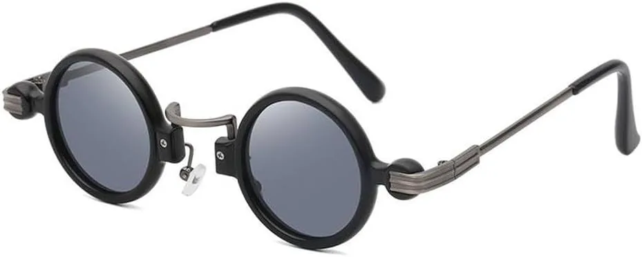 

Винтажные маленькие круглые солнцезащитные очки в стиле стимпанк для мужчин, роскошные модные солнцезащитные очки в стиле панк для мужчин LVTFCO, Gungray