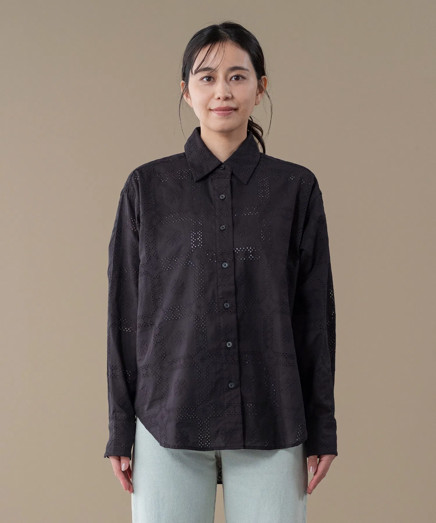 Женская рубашка Levi's оверсайз хлопковая чёрная