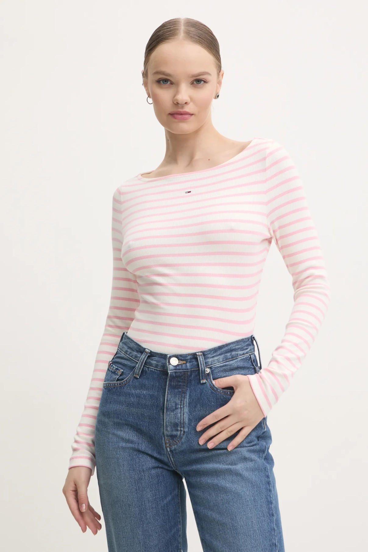 

Футболка с длинным рукавом Tommy Jeans, розовый