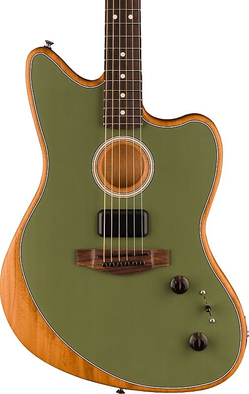 

Акустическая гитара Fender Acoustasonic Player Jazzmaster Acoustic Electric Guitar. Rosewood Fingerboard, Antique Olive