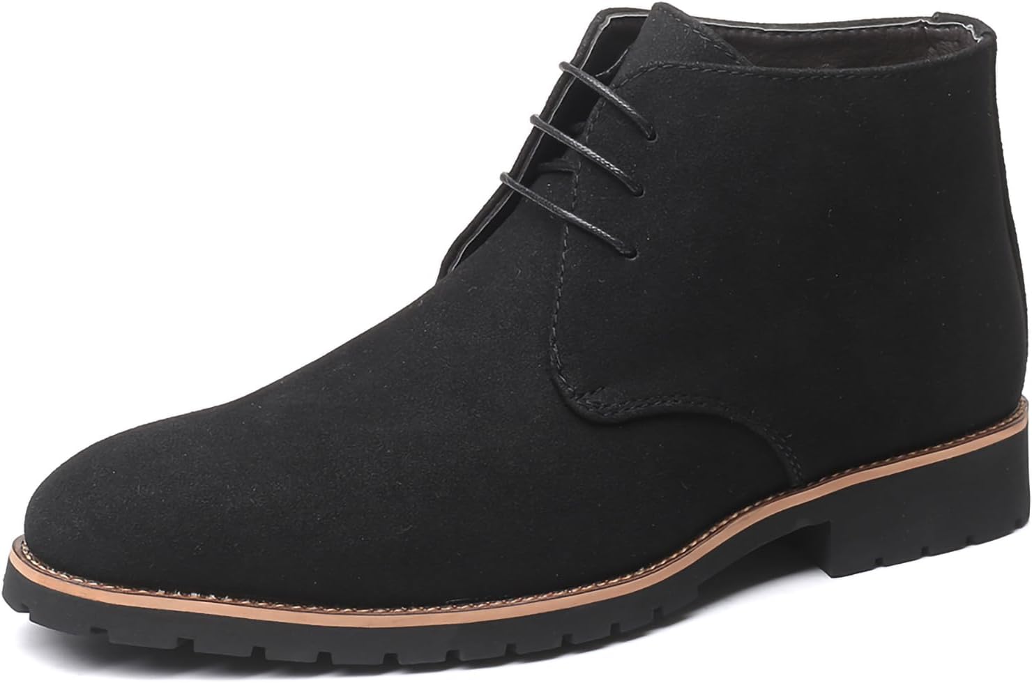 

Мужские замшевые оксфорды Повседневные высокие дерби Ботинки из искусственной кожи Мужские ботинки до щиколотки Generic, черный