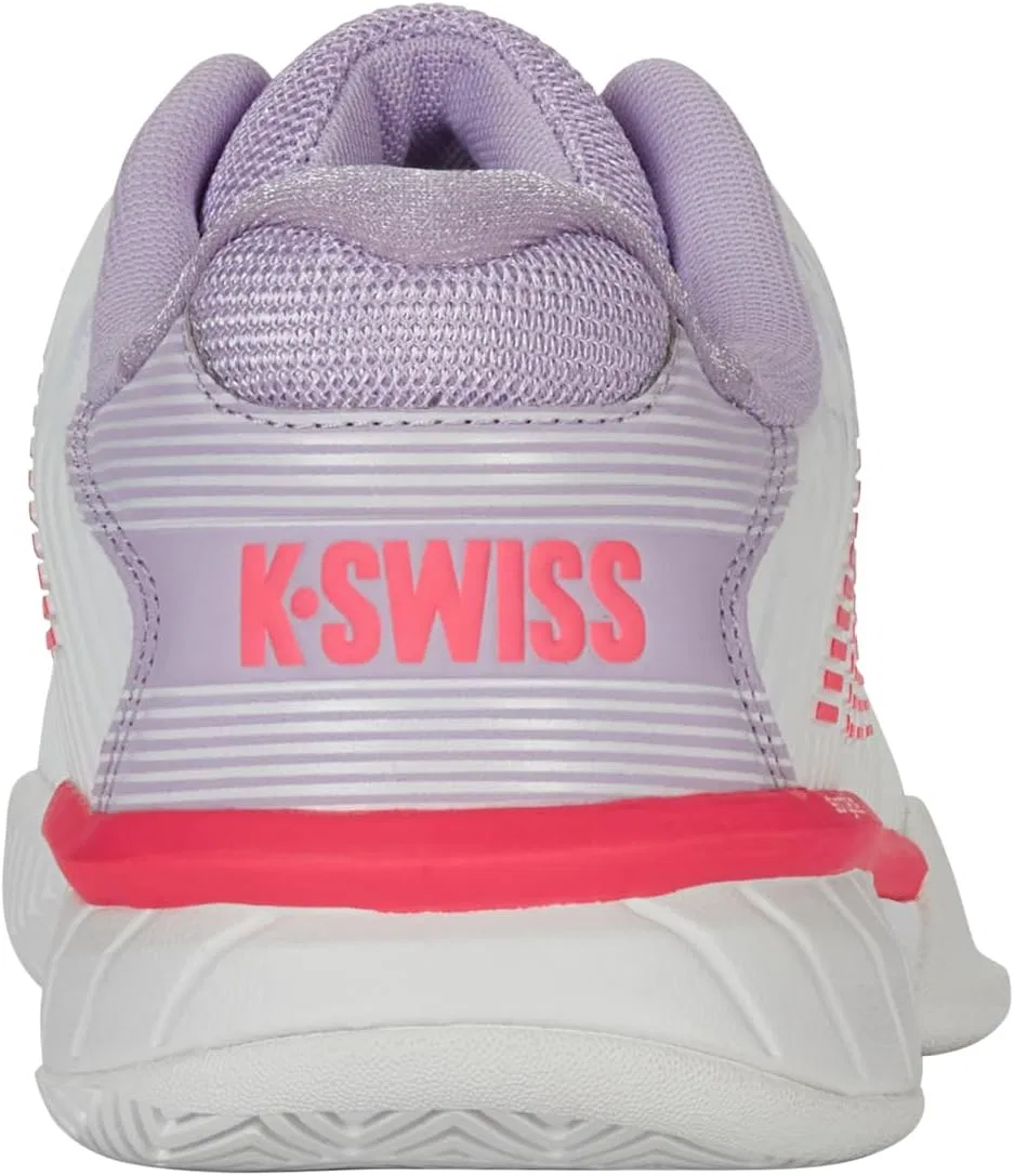 Кроссовки для тенниса K-Swiss Hypercourt Express 2, белый/орхидея/неоновое пламя — фото 4