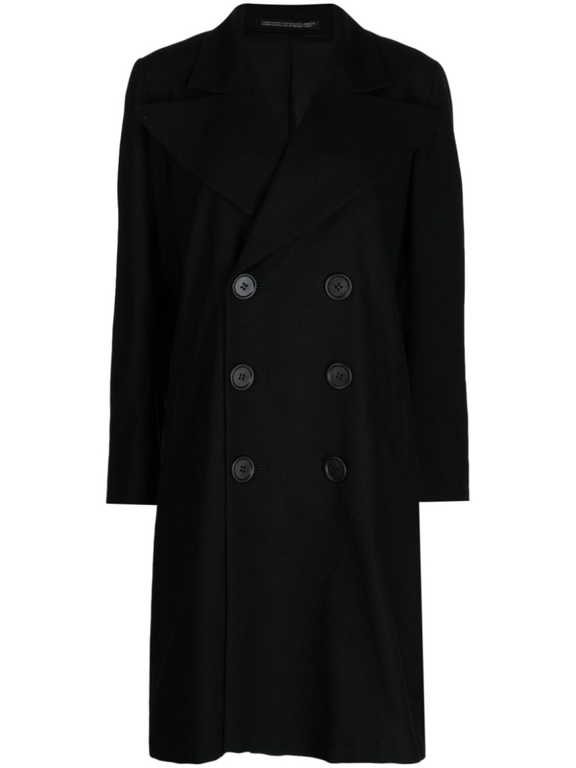 

Yohji Yamamoto шерстяное двубортное пальто, черный