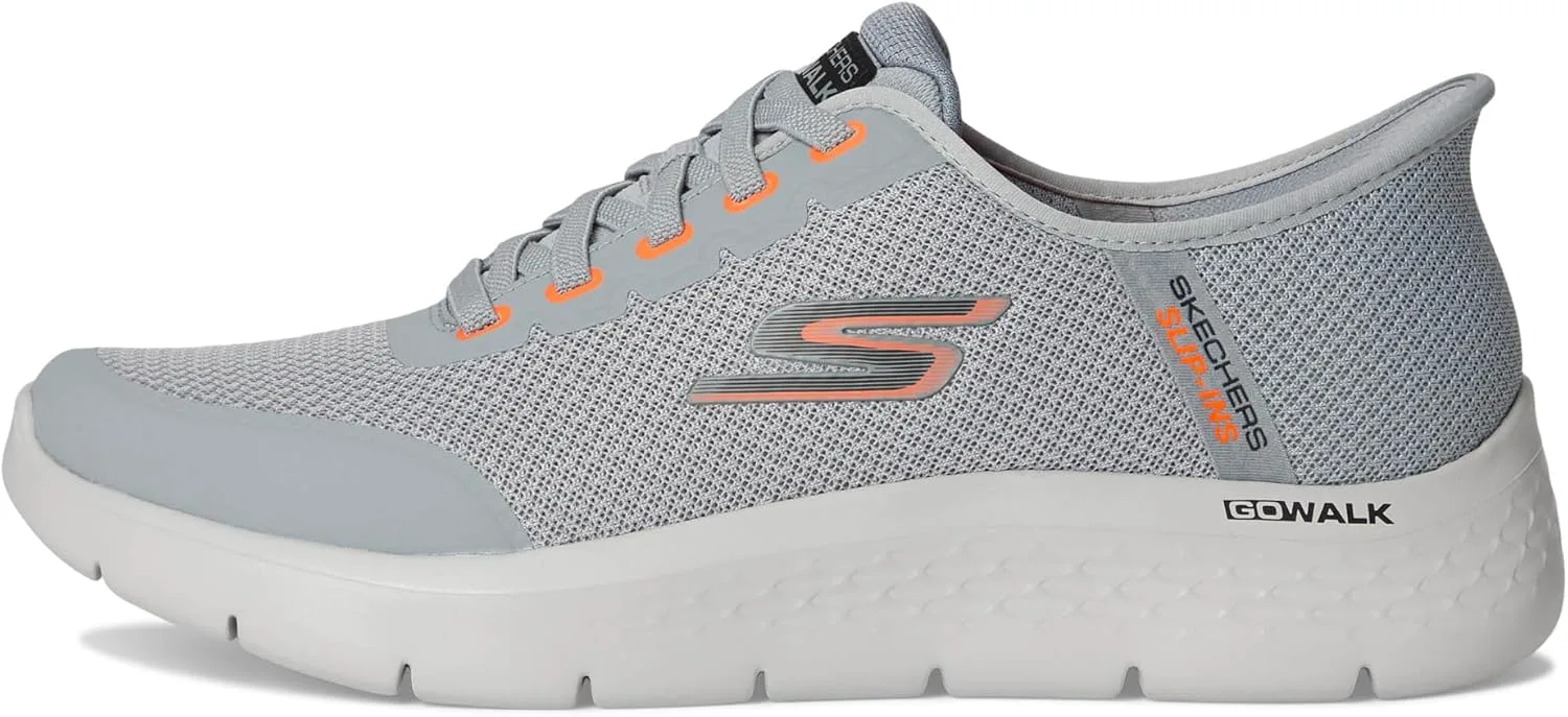 Мужские слипоны Skechers Go Walk Flex Netro без использования рук, серый — фото 4