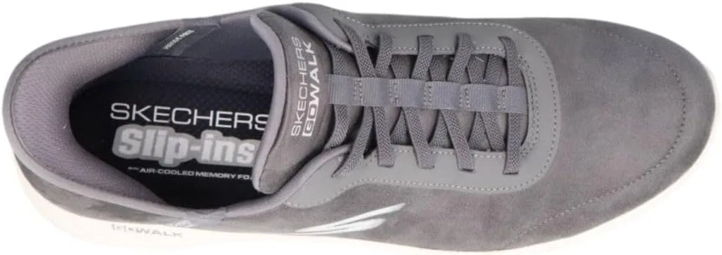 Мужские слипоны Skechers Hands Free: Go Walk Flex-Smooth Motion Trainers, Gray — фото 4