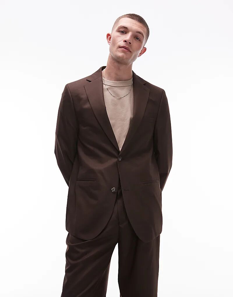 

Свободный пиджак Topman коричневого цвета