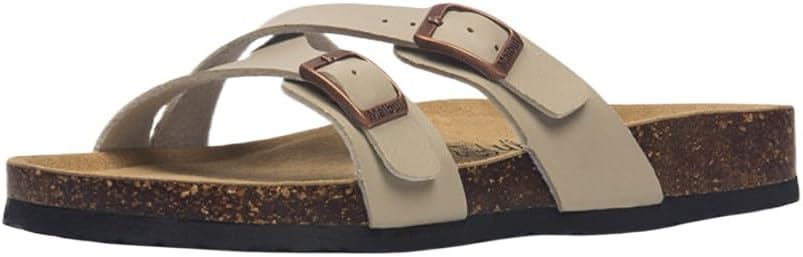 

Сандалии Иисуса с двойной пряжкой для женщин и мужчин, унисекс, с широкой пробковой подошвой, водонепроницаемые, шлепанцы для пляжа, легкие, дышащие, с поддержкой свода стопы, нескользящие Geerta, бежевый