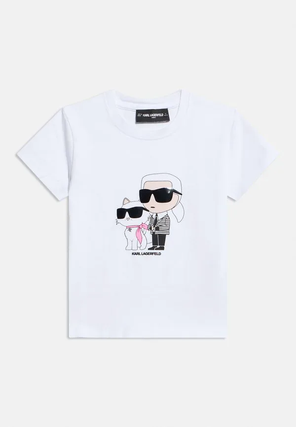 Футболка с принтом Karl Lagerfeld Kids, White — фото 3
