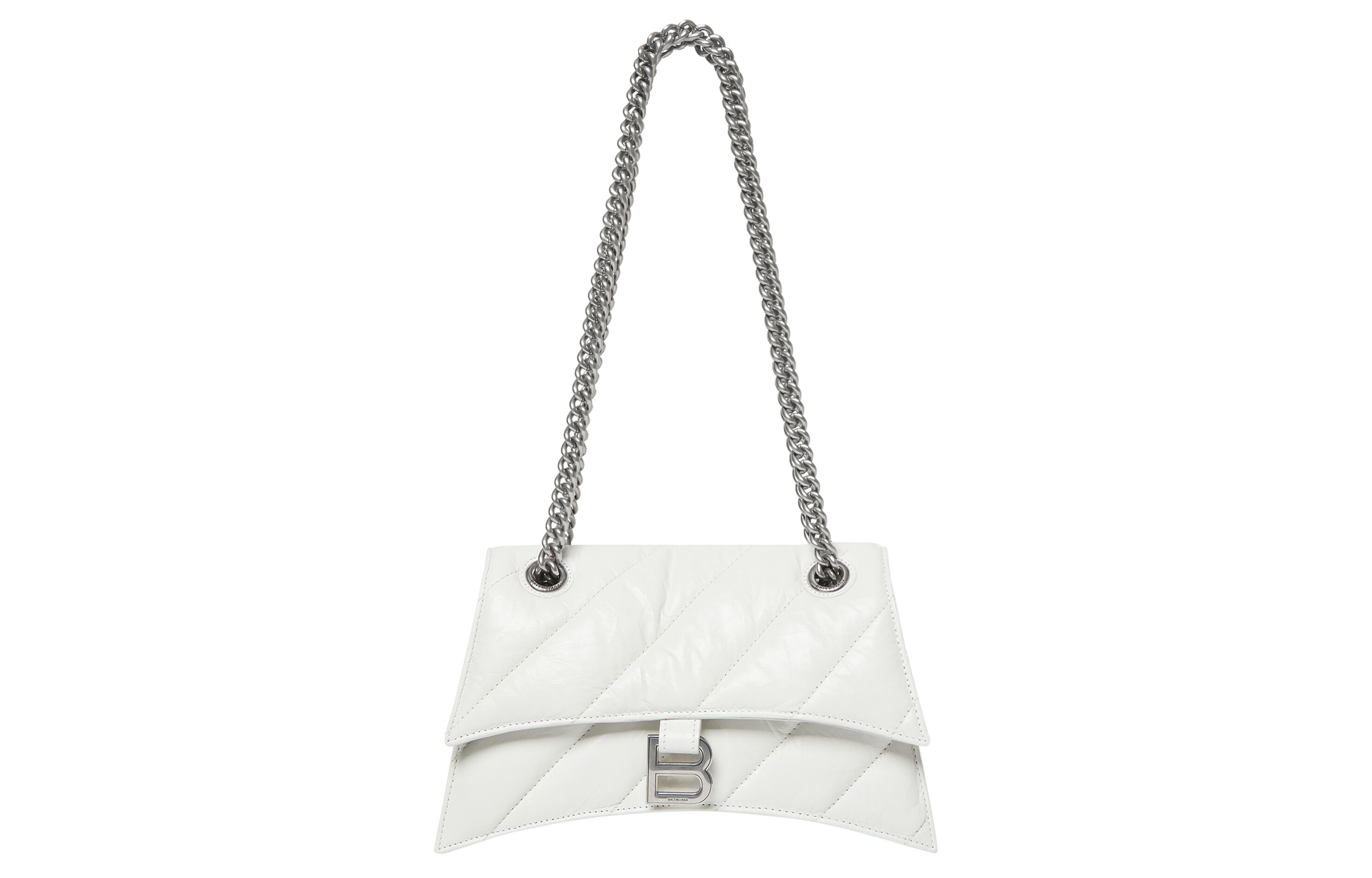 

Женская сумка Balenciaga Crush Small Chain стеганая оптический белый