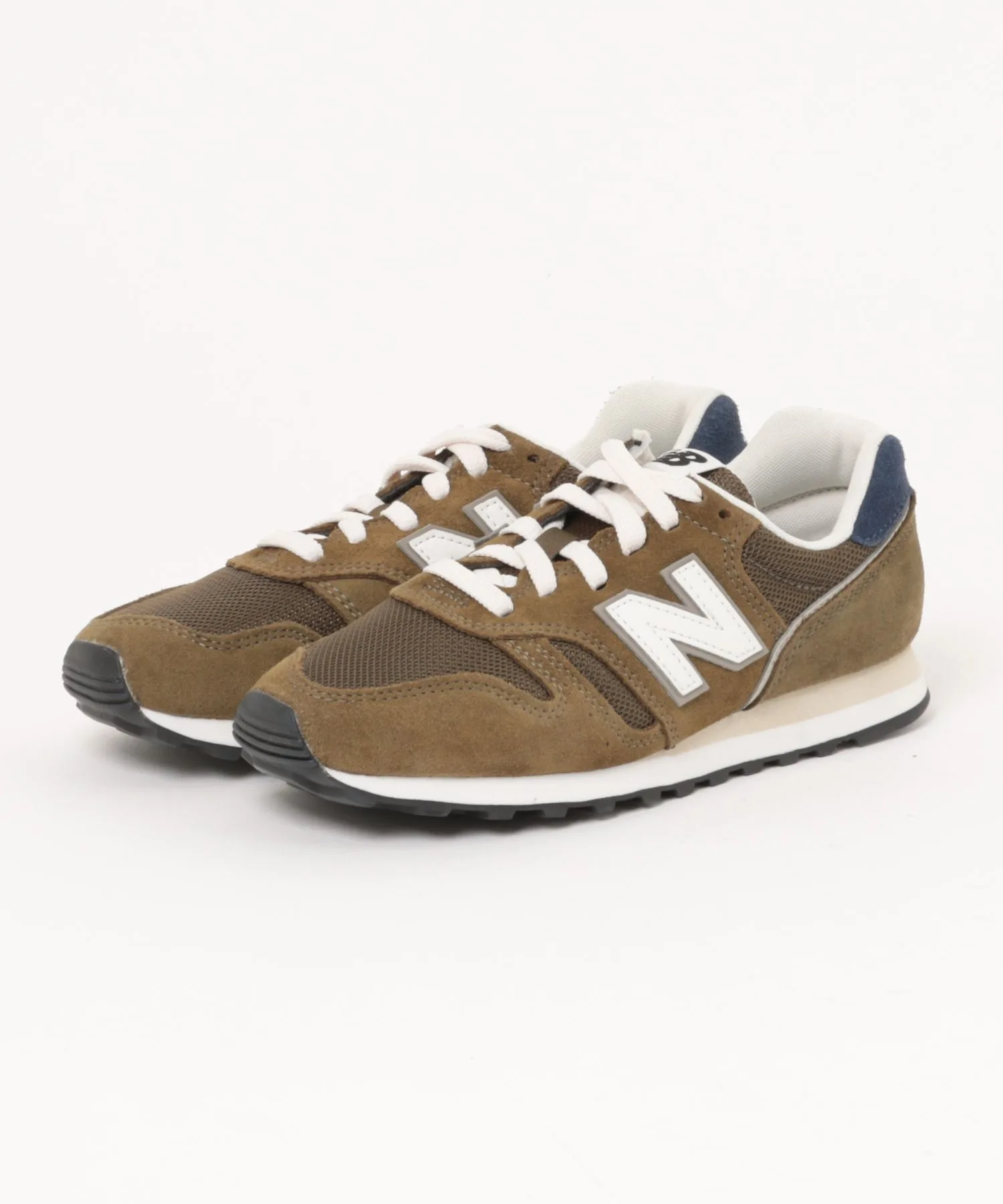 Кроссовки из натуральной кожи и сетки New Balance ML373 khaki