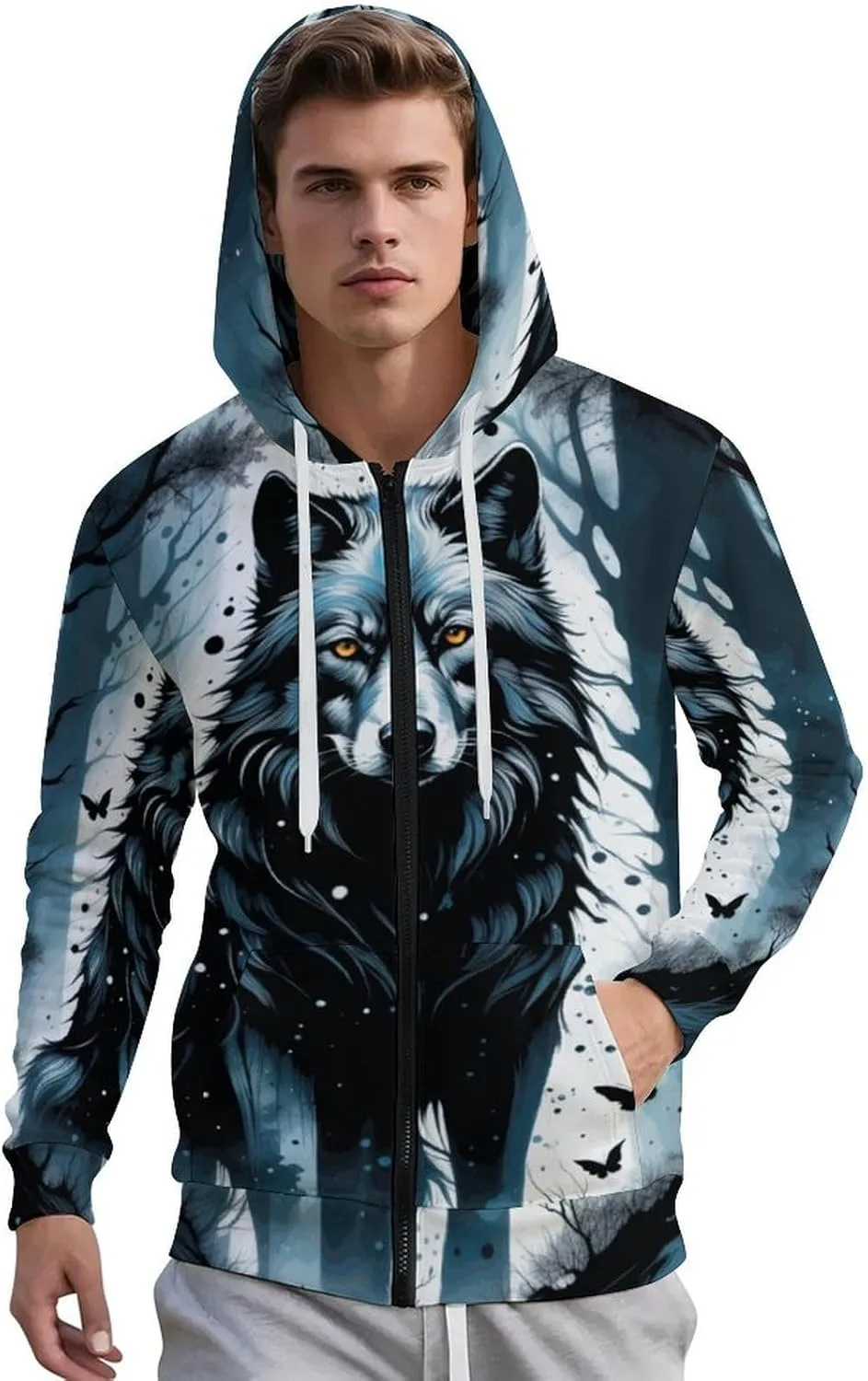 

Мужская толстовка Zakqeik с молнией и принтом Tigers