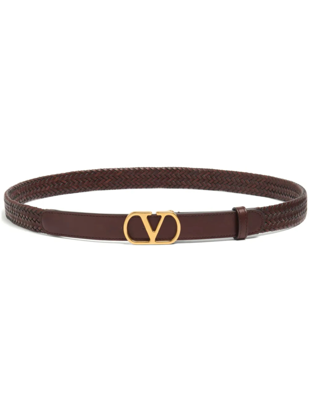 

Valentino Garavani плетеный ремень с логотипом VLogo Signature, коричневый