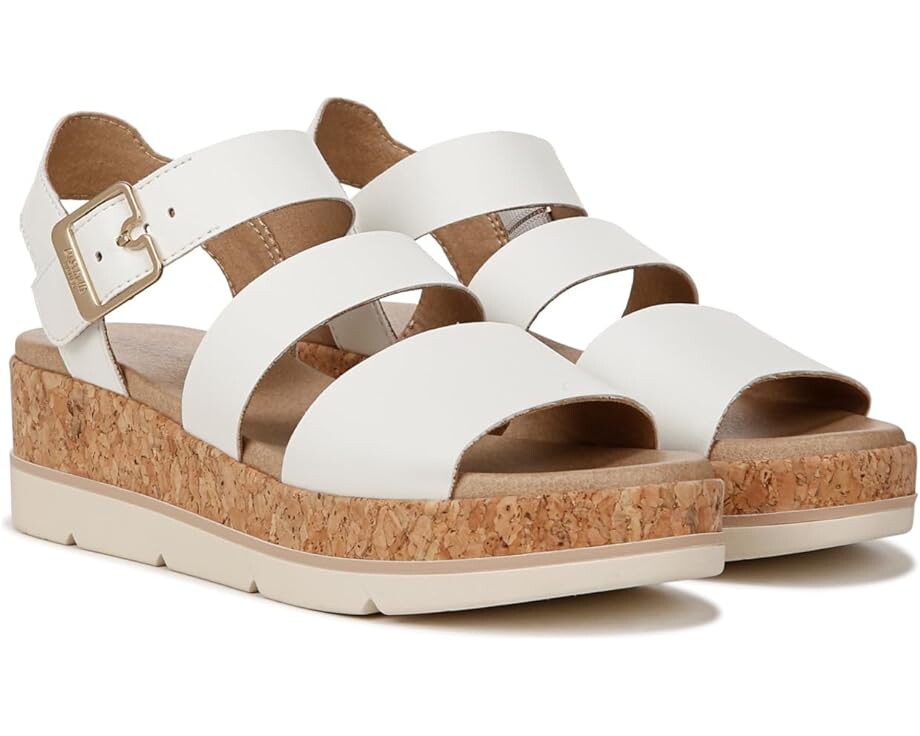 

Сандалии Dr. Scholl's Once Twice Espadrille Platform Wedge, цвет White/Cork
