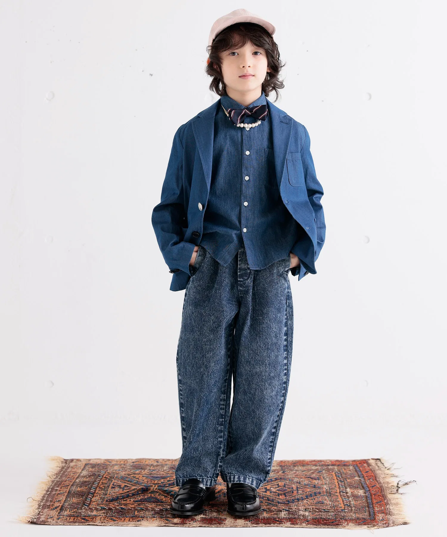 Детская рубашка из органического хлопка ARCH & LINE OG LIGHT DENIM серая — фото 3