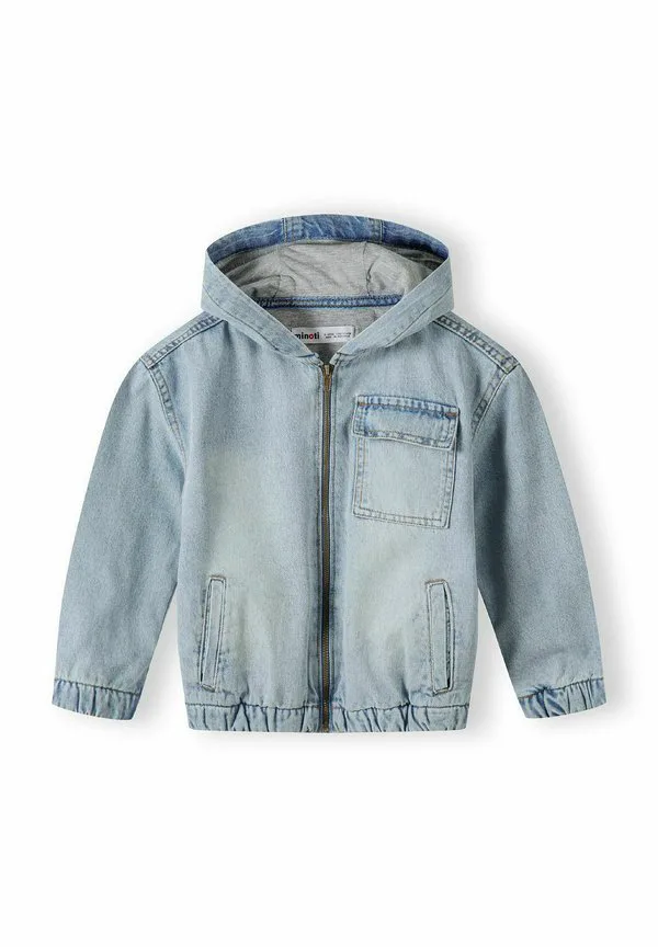 Джинсовая куртка с капюшоном и передним карманом Minoti, Light Blue Denim — фото 2