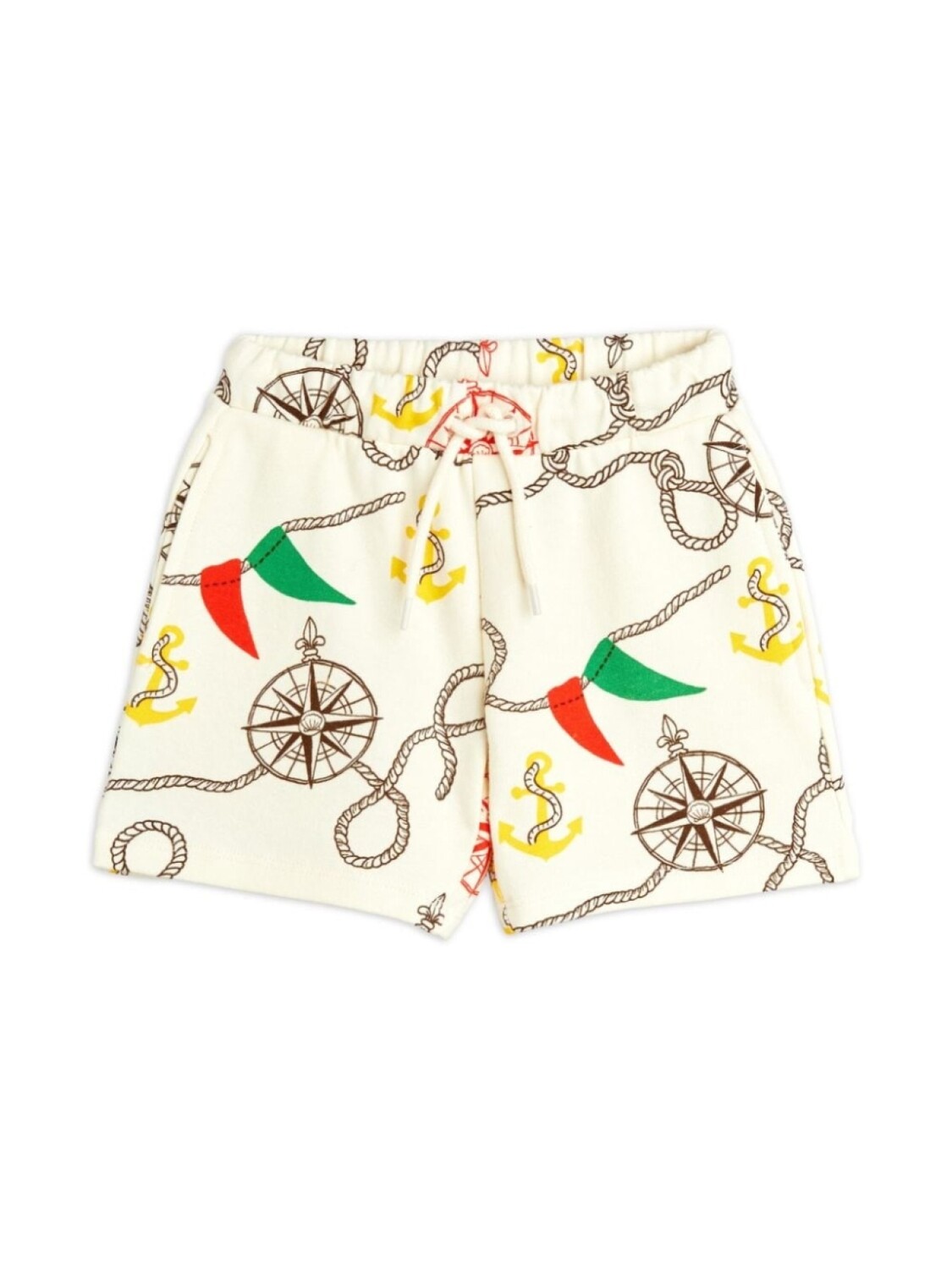 

Mini Rodini шорты из органического хлопка с принтом Nautical, белый