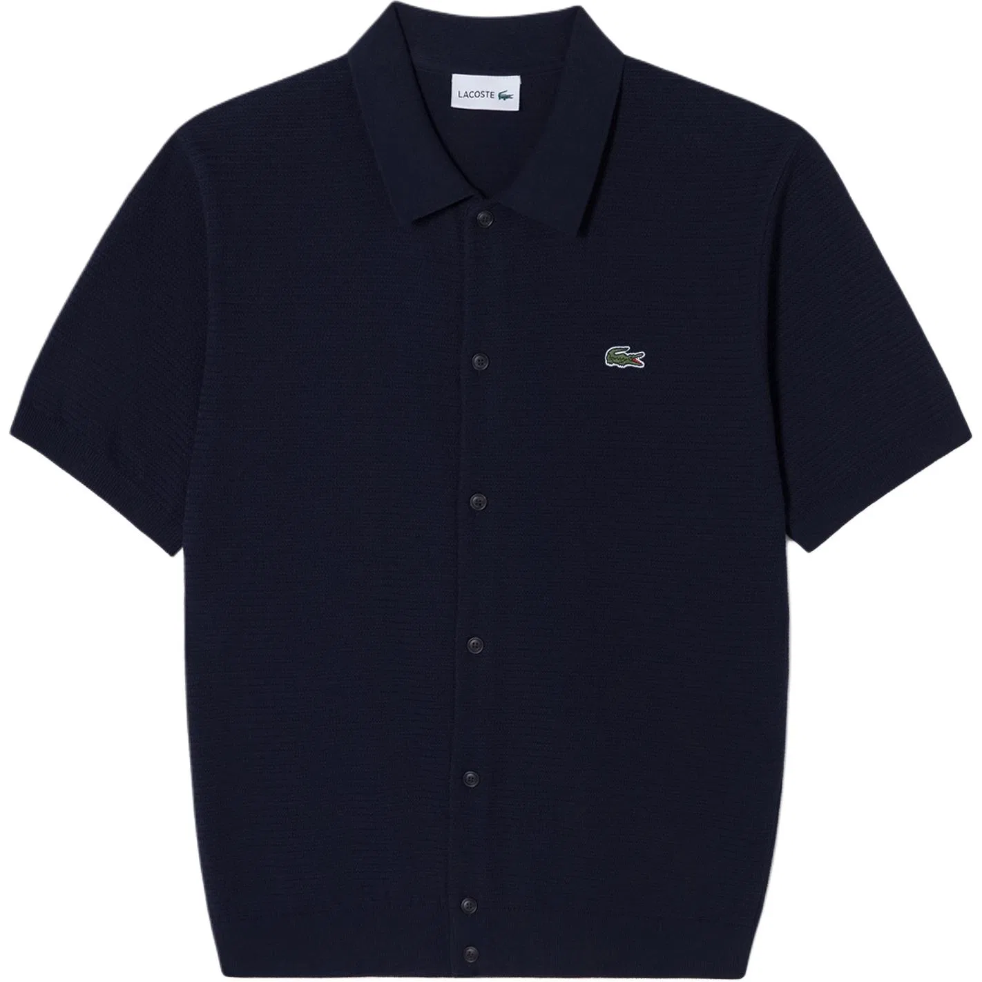 Поло LACOSTE с воротником, темно-синее