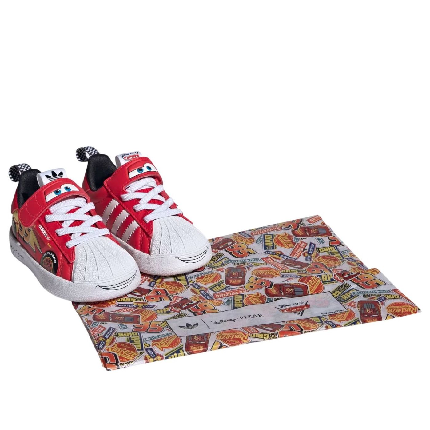 (TD) Adidas Adidas Pixar Cars Adifom Superstar 360 'Pure Ruby Cloud White' — фото 3