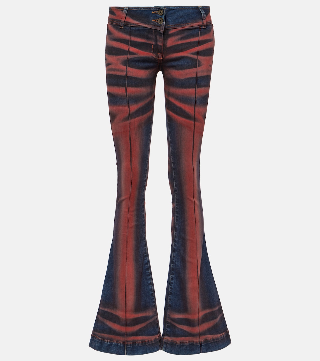 

Расклешенные джинсы с заниженной талией и принтом Harley KNWLS, Crease Red
