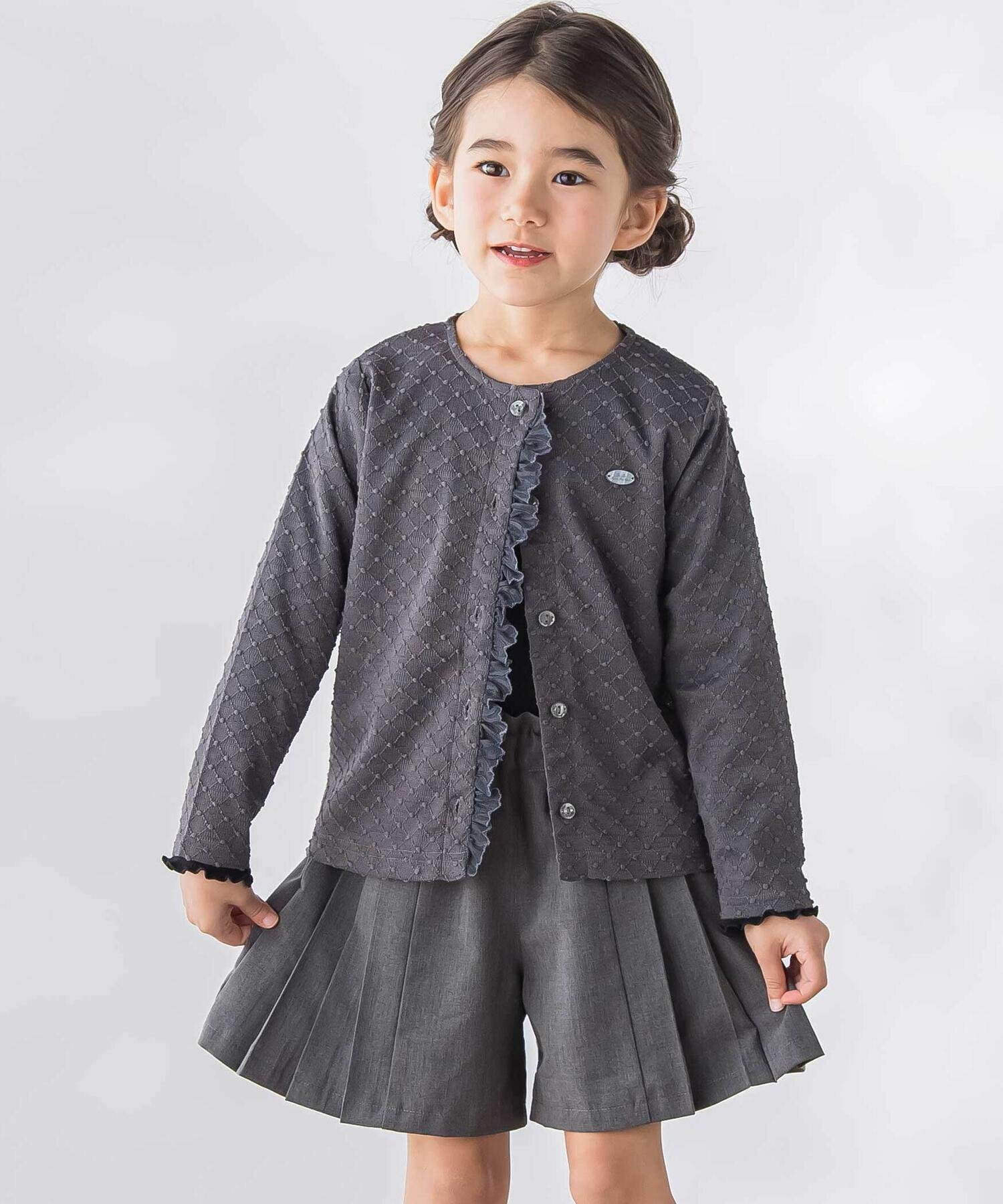 Брюки-кюлоты с боковыми складками (100-150 см) BeBe Petits Pois Vert, Black